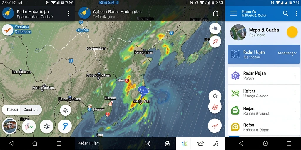 Antarmuka aplikasi Radar Hujan yang informatif dan interaktif.