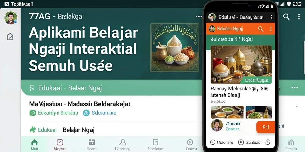 Antarmuka aplikasi 77AG yang user-friendly untuk belajar ngaji.