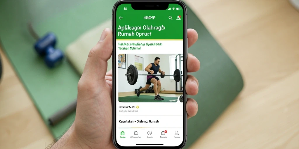 Tampilan antarmuka aplikasi HARAPJP untuk Olahraga Rumah.