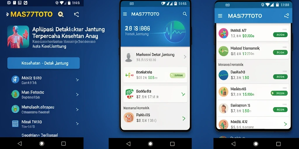 Tampilan antarmuka aplikasi Detak Jantung MAS77TOTO yang informatif.