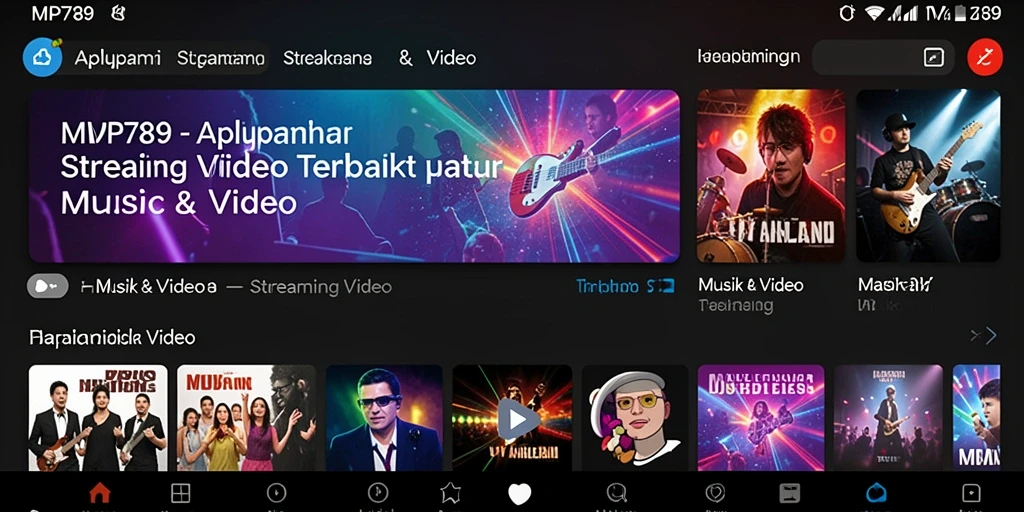 Antarmuka aplikasi MVP789 yang ramah pengguna untuk Streaming Video.