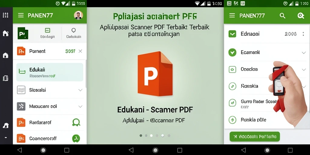 Antarmuka aplikasi PANEN77 yang intuitif untuk Scanner PDF.