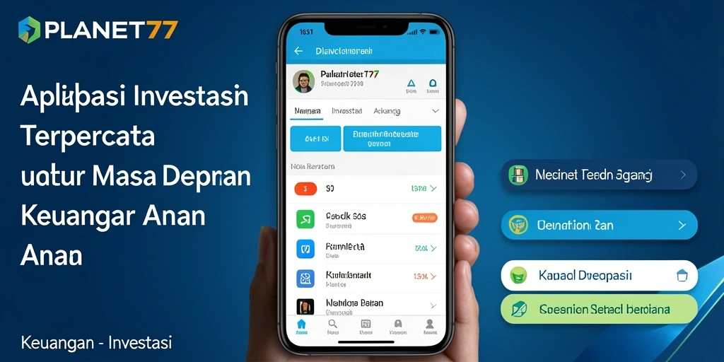 Antarmuka user-friendly dari aplikasi PLANET77 untuk investasi yang efisien.