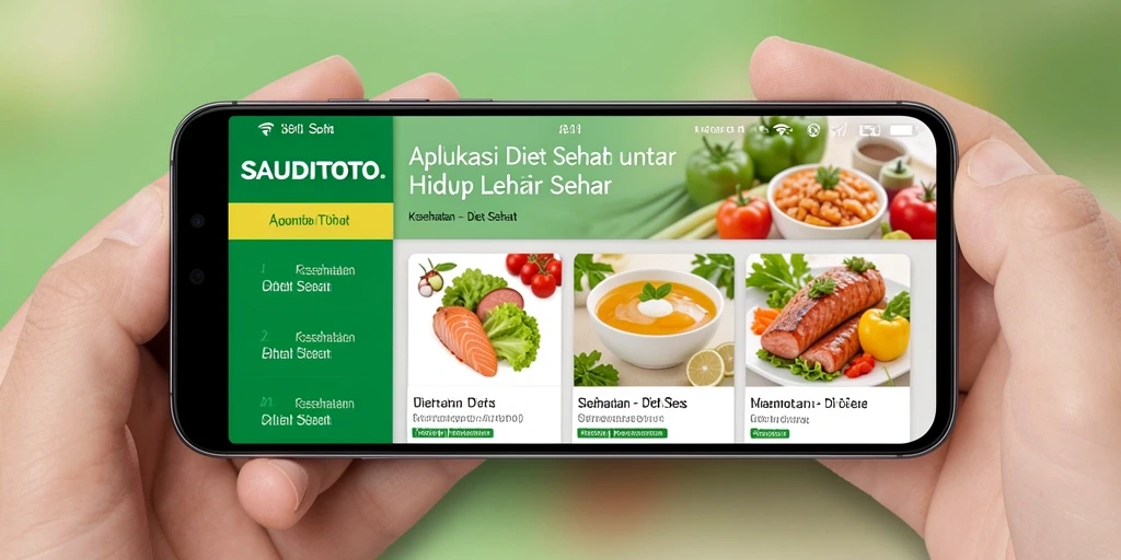 Tampilan antarmuka mudah digunakan untuk Diet Sehat.