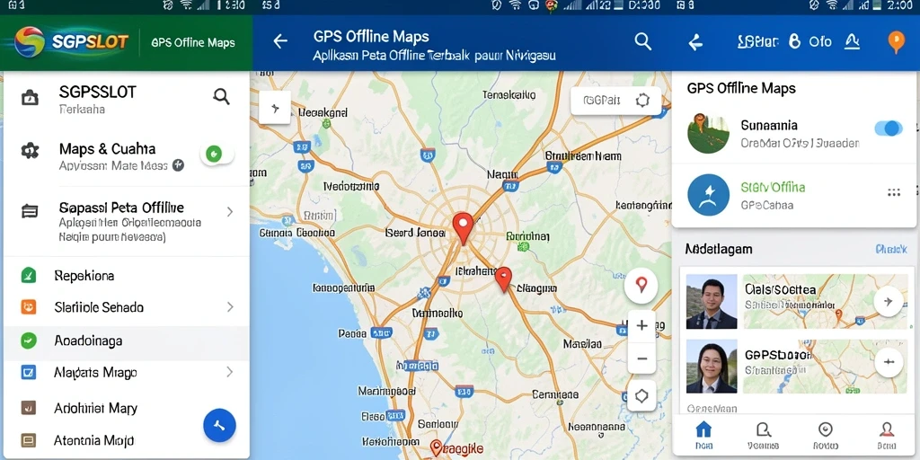 Antarmuka SGPSLOT dengan peta GPS Offline yang jelas dan informatif.