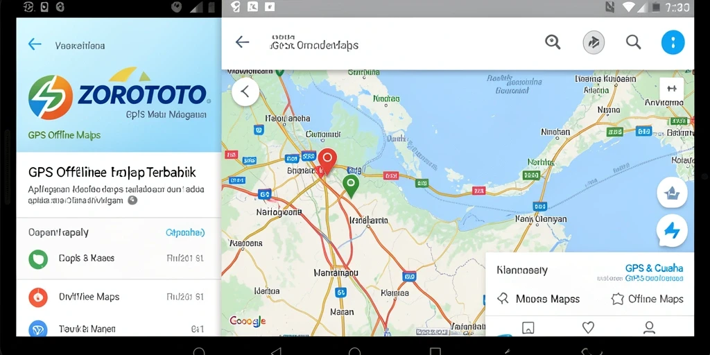 Antarmuka ZOROTOTO dengan fitur GPS Offline Maps yang canggih.